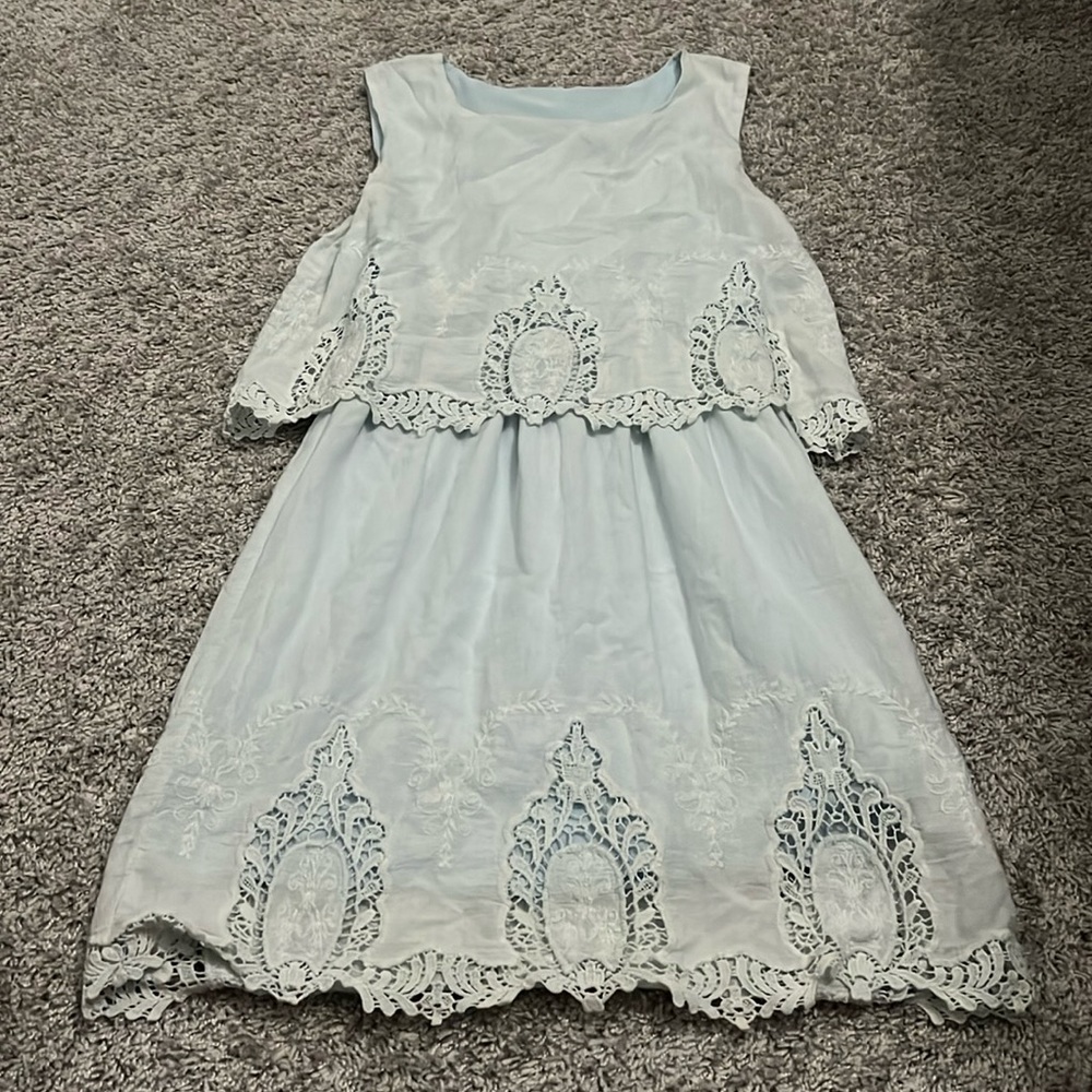 Francesca’s (Miami) Light Blue Lace Dress